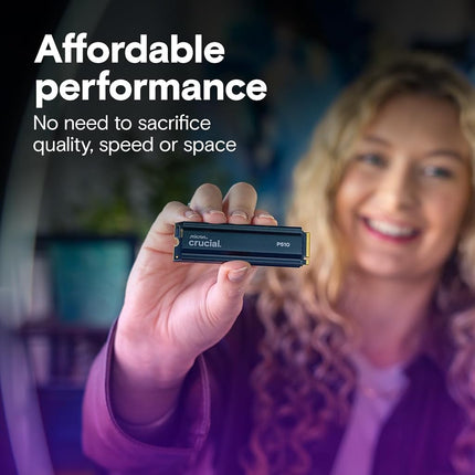 Crucial P510 1TB SSD NVMe M.2 PCIe 5.0 x4 Gen5 with Heatsink, Read/Write Speeds up to 11,000/9,500 MB/s, Desktop PC and PS5 Compatible, TLC NAND, Solid State Drive - CT1000P510SSD5-01