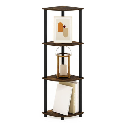 Furinno TURN-N-TUBE Corner Shelf, 4-Tier Corner Bo