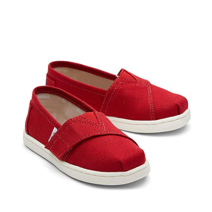 TOMS Unisex Kids Tiny Alpargata Loafer Flat, Red, 5 UK