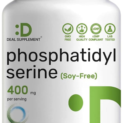 Phosphatidylserine Supplement, 400mg Serving, 240 Capsules � Soy Free Sunflower Lecithin Source