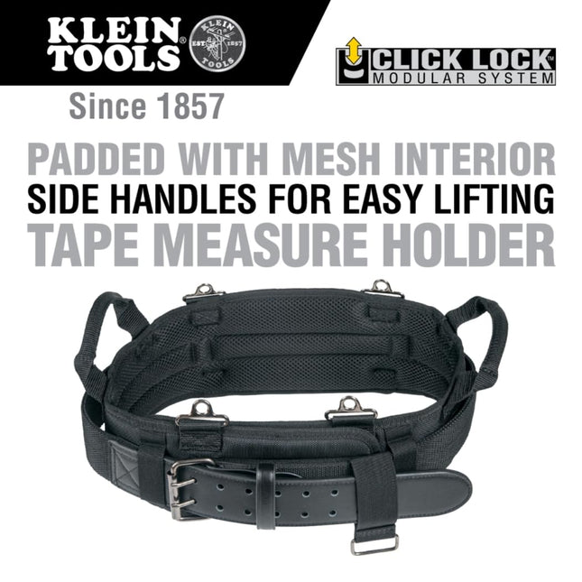 Klein Tools 55918 Tool Belt, Electrician Tool Belt for use with Modular Pouches from Klein Tools Click Lock Modular System, Size M