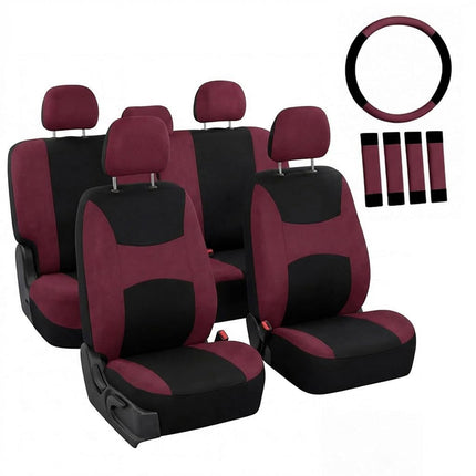 FH Group FB030BURGUNDY-COMBO Seat Cover Combo Set 