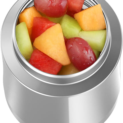 Thermos Stainless Steel Insulated Travel Food Jar with Lid, 16 Ounce, Black