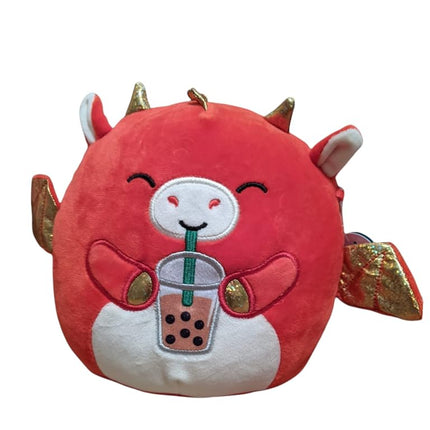 Squishmallows Official Kellytoy Plush 7.5 Inch Squishy Stuffed Toy Animal (Baiden The Dragon with Boba Tea)