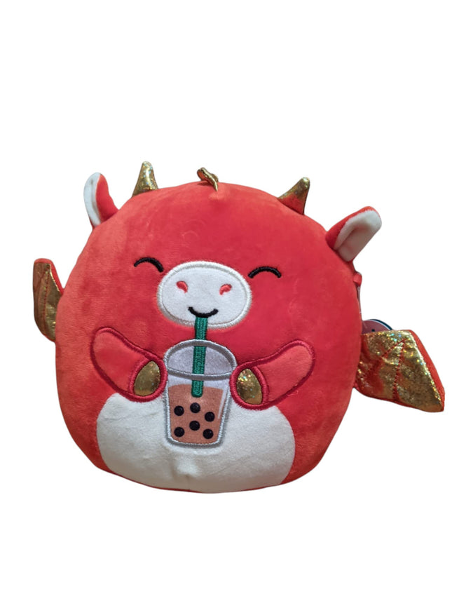 Squishmallows Official Kellytoy Plush 7.5 Inch Squishy Stuffed Toy Animal (Baiden The Dragon with Boba Tea)