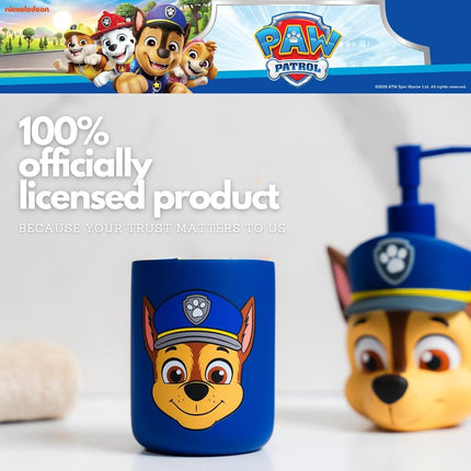 Soporte para cepillos de dientes infantiles de Paw Patrol Chase - Vaso para brochas de maquillaje/bolígrafos, (Producto con licencia oficial) por Franco Collectibles