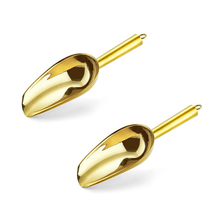6 Ounce Ice Scoop Set of 2, E-far Gold Stainless S