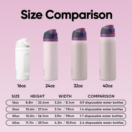 Owala FreeSip Insulated Stainless Steel Water Bottle, 710ml, Dreamy Field