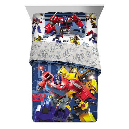 Franco Transformers Optimus Prime Super Soft Comforter and Sheet Set with Sham, 4 Piece Twin Size, (Official Licensed Product) Collectibles