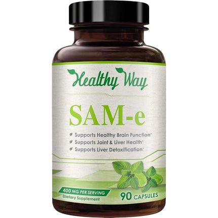Healthy Way Pure SAM-e 400mg Supplement (Non-GMO) 