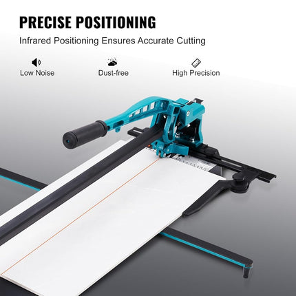 VEVOR Manual Tile Cutter, 800mm/32inch, Porcelain Ceramic Tile Cutter with Tungsten Carbide Cutting Wheel, Infrared Positioning, Anti-Skid Feet, Durable Rails for professional installers or beginners