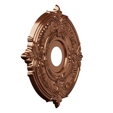 Ekena Millwork CMP16ATBDB Attica Thermoformed PVC Ceiling Medallion (Fits Canopies up to 5 5/8"), 16"OD x 3 1/2"ID x 1"P, Bright Coat Dark Bronze