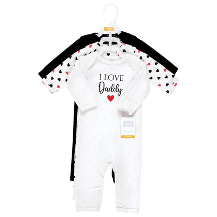 Monos de algodón Hudson Baby unisex para bebé, niña-papá rojo negro, 0-3 meses, niña-papá rojo negro, 0-3 meses