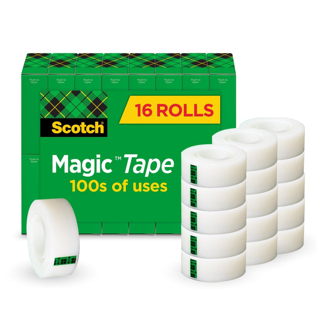 Scotch Magic Tape, 16 Rolls, Numerous Applications