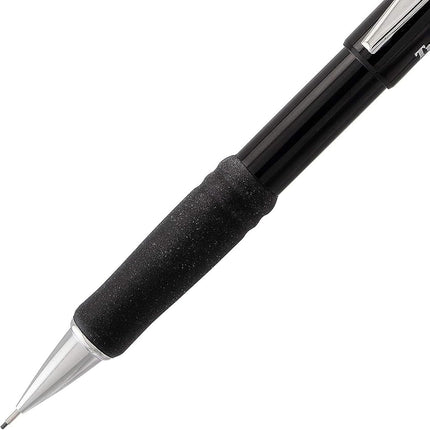 Pentel Mechanical Pencil 0.9 mm Twist Erase III, Twist Up Eraser, Pre-Loaded Super Hi-Polymer HB Lead, Black Barrel, 3-Pack