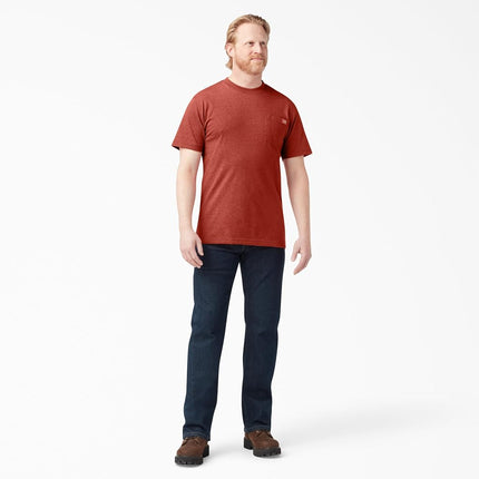 Dickies Men's Heavyweight Crew Neck Short Sleeve Tee T-Shirt, Rustic Red Heather, S