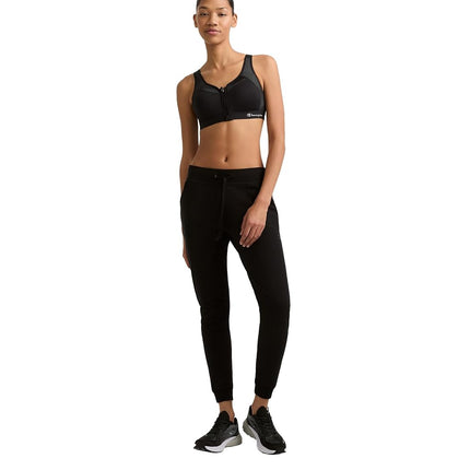 Champion Women's Sports Bra, Motion Control Zip High-impact Sports Bra, Wirefree Bra for Women, Black, 32D