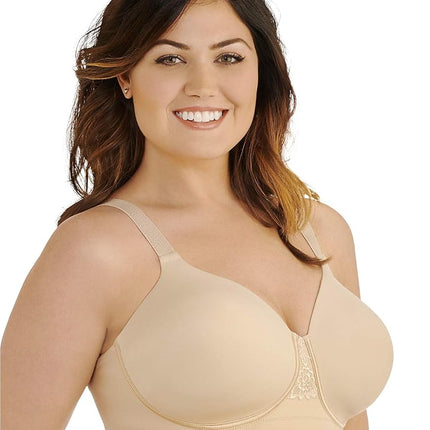 Vanity Fair Women's Full Figure Beauty Back Smoothing Bra, 4 Way Stretch Fabric, Lightly Lined Cups Up to H, Opaque, Wirefree-Beige, 38DD