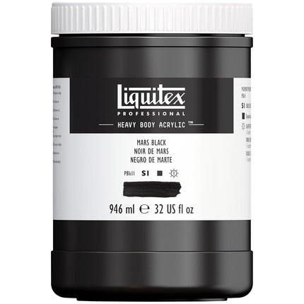 Peinture Acrylique Corps Épais Professionnelle Liquitex, pot de 946 ml, Noir de Mars