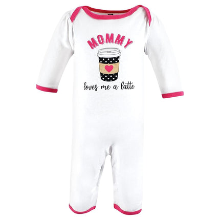 Hudson Baby baby-girls Cotton Coveralls, Mommys Latte, 6-9 Months