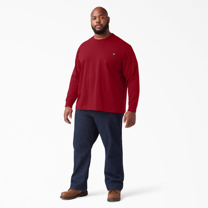 Camiseta de manga larga Dickies Big and Tall para hombre, cuello redondo grueso, color rojo inglés, talla grande alta