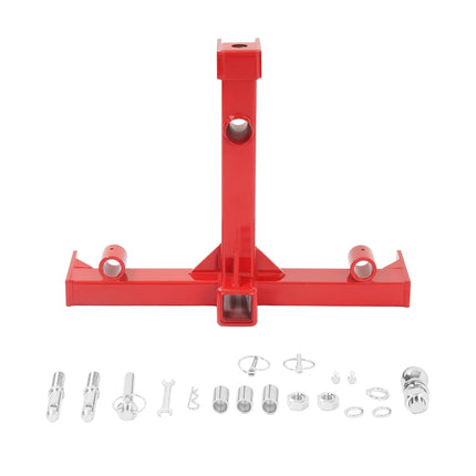 ALMULOO Attelage 3 points pour tracteurs de catégorie 1, capacité de 1360 kg avec attelage de remorque de 5 cm, boule d'attelage de 4,76 cm, rotules d'attelage, rouge