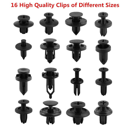 UNENDA Car Push Retainer Clips 630pcs with 16Most Popular Push Pins for Automotive Parts Sizes,Auto Push Pin Screw Clips with Blue Fastener Remover Tool for Toyota GM Ford Honda Acura Chrysler