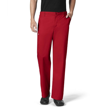 WonderWink Men's Petite Plus Cargo Pant, Red, Medi