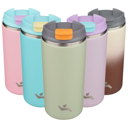 Konokyo Tumbler with Lid, 12 oz Travel Coffee Mug Double Wall Vacuum Stainless Steel Thermal Metal Cup Insulated Water Bottle,Soft Green