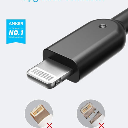 ANKER Powerline II Lightning Cable, [3ft MFi Certified] USB Charging/Sync Lightning Cord Compatible with iPhone SE 11 11 Pro 11 Pro Max Xs MAX XR X 8 7 6S 6 5, iPad and More(Black)