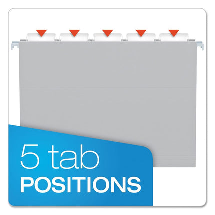 Pendaflex Essentials Hanging Folders, Letter Size, Gray, 25 per Box (81604)