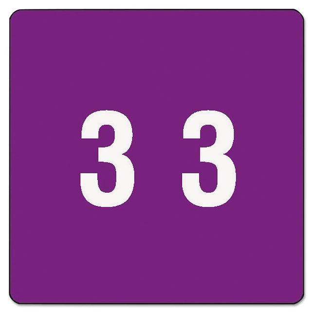 Smead DCC Color Coded Numeric Labels Purple - Number 3 - self-adhesive labels