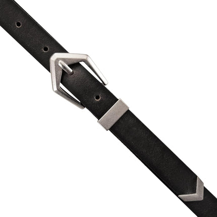 Lucky Brand Women's Leather Bold Fashion Statement Belts, Diamond Buckle - Black, S