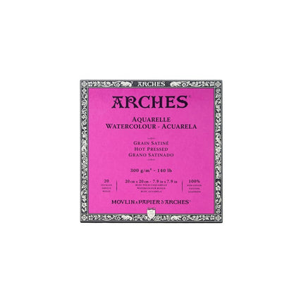 Arches Watercolor Paper Block, Hot Press, 7.9" x 7