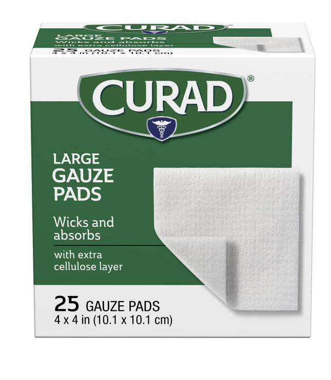 Curad Pro-Gauze Sterile Pads, 4" x, 4", 25ct