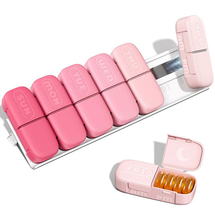 Daviky Magnetic Pill Organizer 2 Times a Day, Week