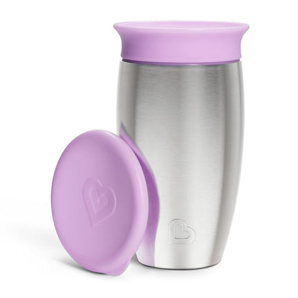 Munchkin� Miracle� Stainless Steel 360 Toddler Sippy Cup, 10 Ounce, Purple
