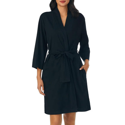 Bata para mujer Nautica 100 % algodón, color negro, talla 1X