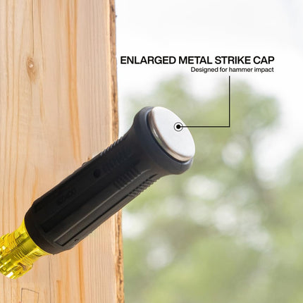 Klein Tools 6504DD Demolition Scratch Awl, Steel Tip-to-Cap Construction, Cushion-Grip Handle, Oversized Strike Cap, Piercing and Scribing Tool