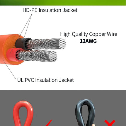 Lonnky MC4 to XT60i Solar Cable 12AWG 5M for Power Station Generator