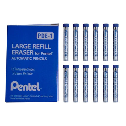 Pentel Eraser Refill, White, 60 Pack
