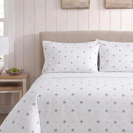 Nautica - Queen Sheets, Cotton Percale Bedding Set, Casual Home Decor (Star Spangled Coastal Navy, Queen)