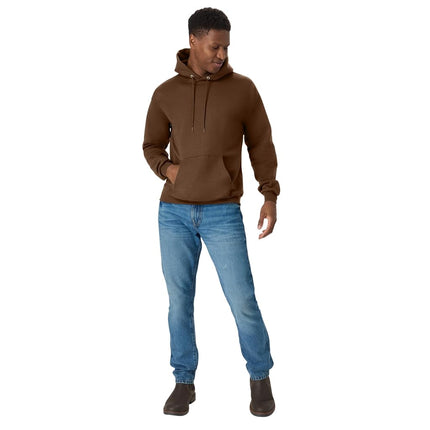 Hanes Men's EcoSmart Hoodie, Midweight Fleece, Pullover Hooded Sweatshirt, Army Brown, S