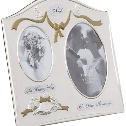 Lawrence 590143 Satin Silver & Brass Plated 2 Opening Picture Frame
