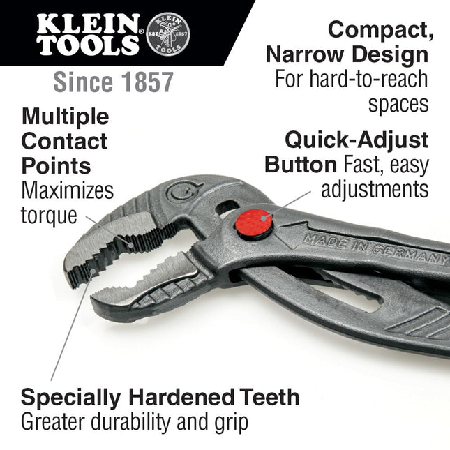 Quick-Adjust Klaw Pump Pliers, 12-Inch KLEIN TOOLS D504-12B