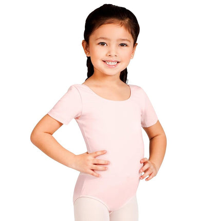 Bloch Dance Girls Ballet Short Sleeve Leotard, Light Pink, 8/10