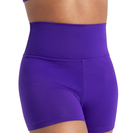 Capezio High Waisted Shorts, Purple, X-Small