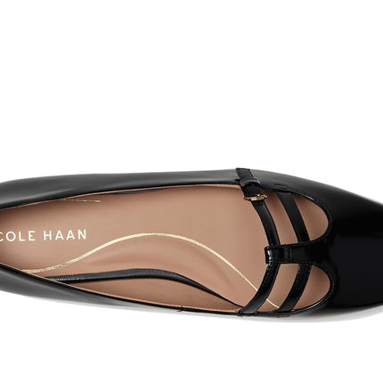 Cole Haan Women's Brigid Tstrap Ballet Flat, Black Leather, 6 UK