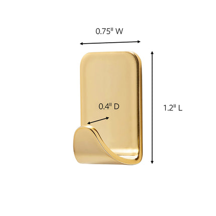 Command 17032BR-4ES Metallic Hooks, 0, Brass, 16 Count