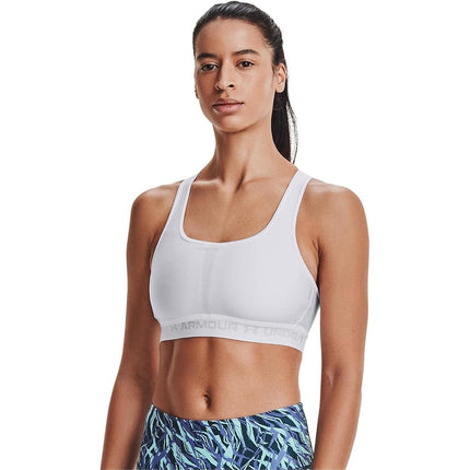 Under Armour Women UA Crossback Mid Bra, comfortable and long-wearing sports bra for women, running bra with removable cups